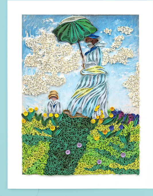 Artist Series Quilled Card - "Woman With A Parasol", Monet
