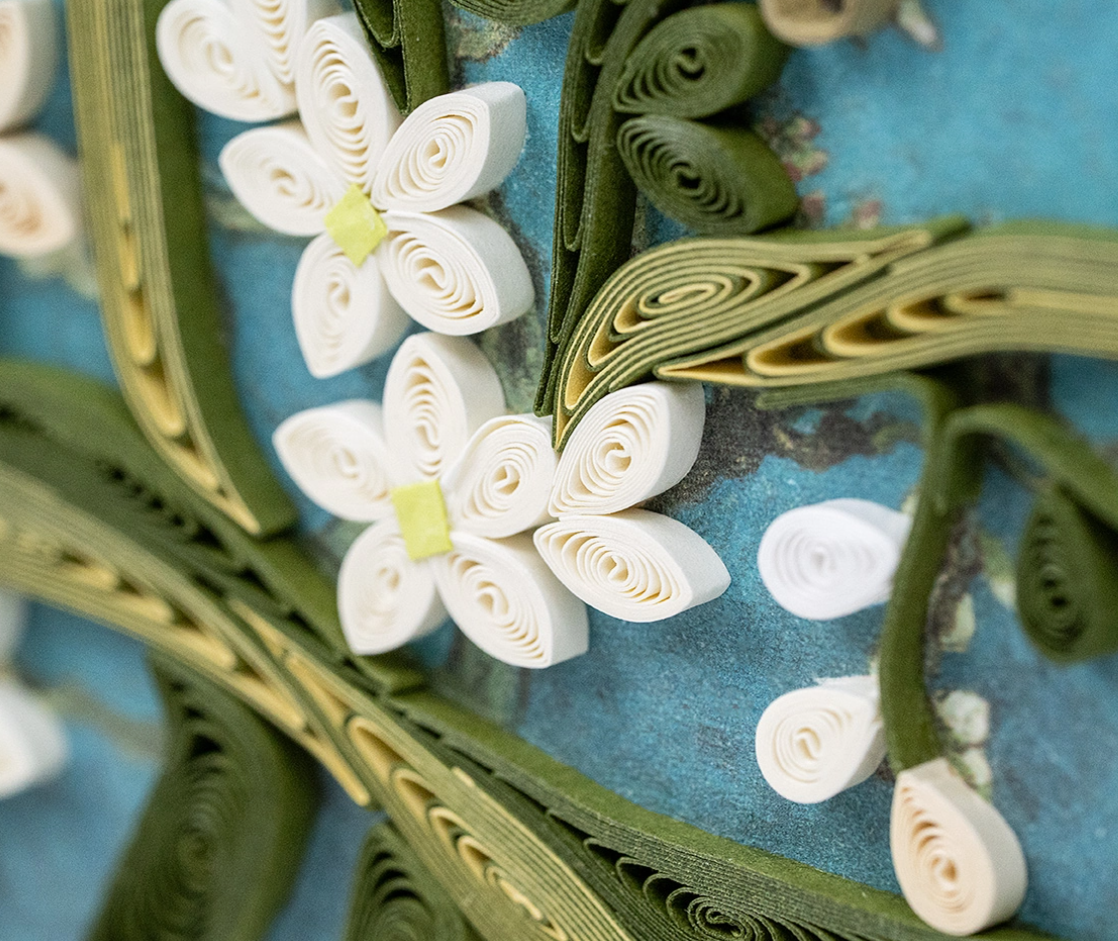 Artist Series Quilled Card - "Almond Blossoms", Van Gogh