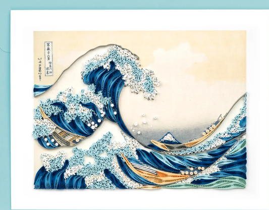 Artist Series Quilled Card - "The Great Wave of Kanagawa", Hokusai
