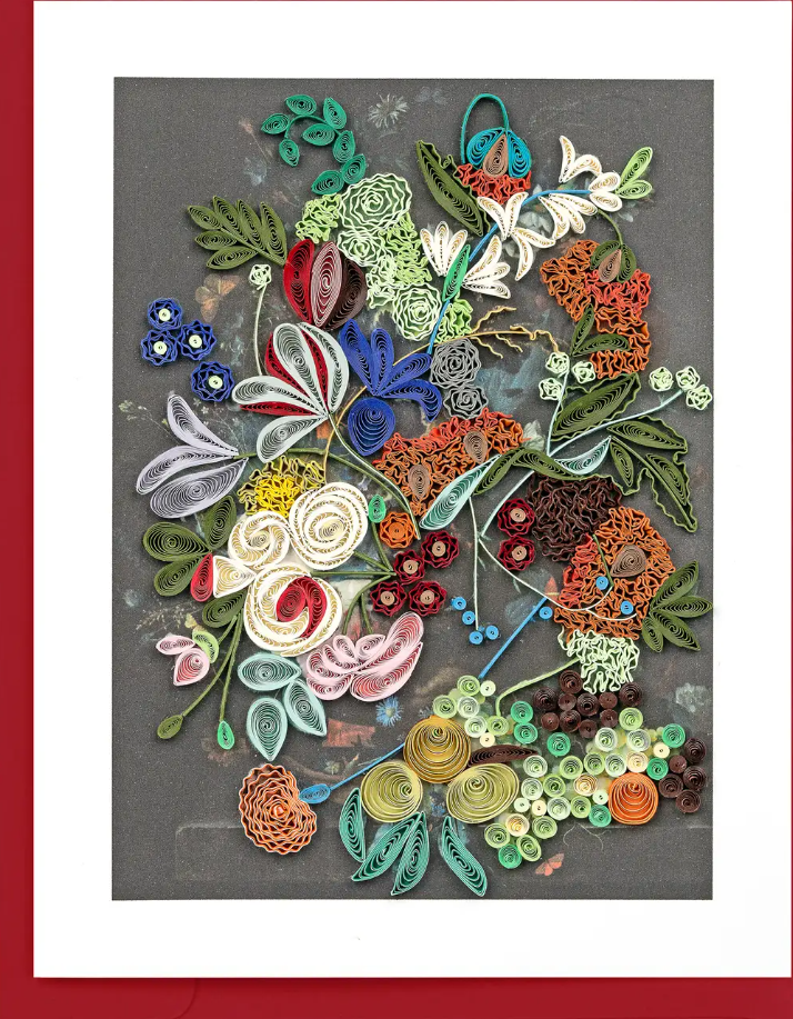 Artist Series Quilled Card - "Still Life With Flowers And Fruit", Huysum