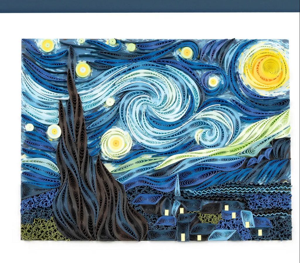Artist Series Quilled Card- "Starry Night", Van Gogh