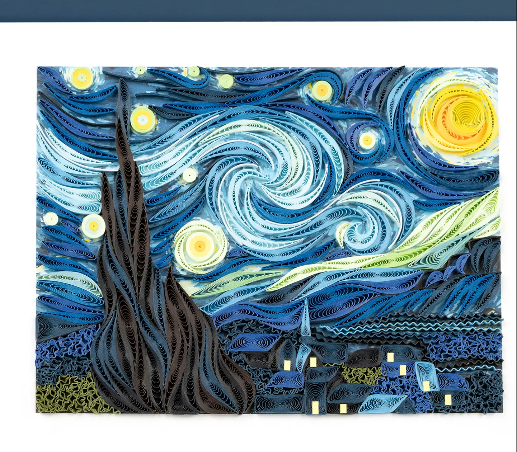 Artist Series Quilled Card- "Starry Night", Van Gogh