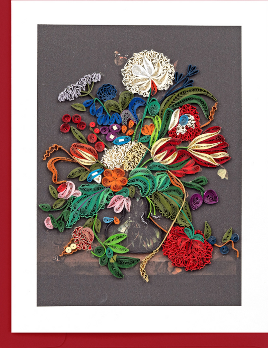 Artist Series Quilled Card - "Vase Of Flowers", de Heem
