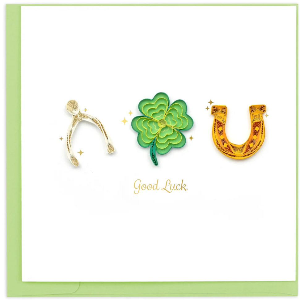 Quilled Greeting Card, "Lucky Icons"