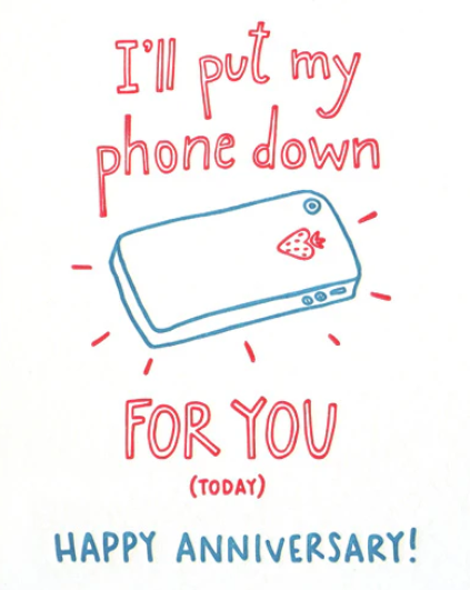 Recycled Paper Cards, "Phone Anniversary"