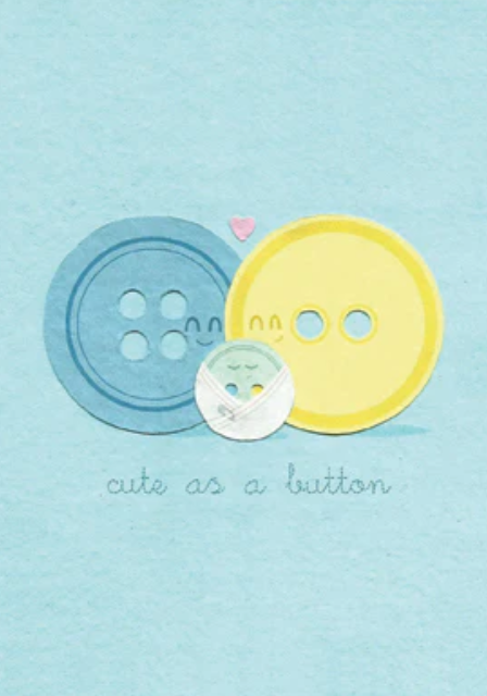 Recycled Paper Cards, "Cute as a Button"