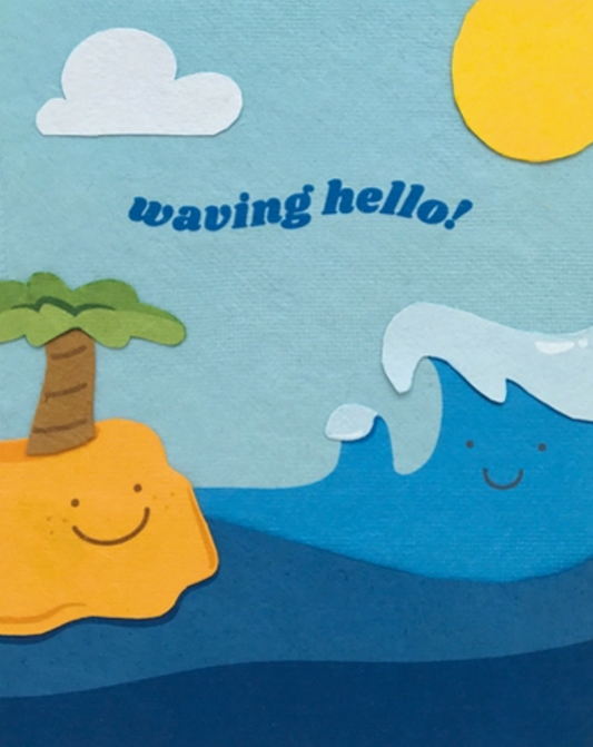 Recycled Paper Cards, "Waving Hello"