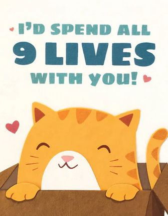 Recycled Paper Cards, "Nine Lives Love"