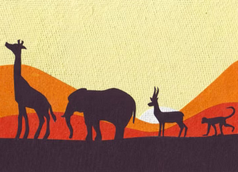 Recycled Paper Cards, "Sunset Safari"