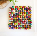 Rainbow Recycled Sari Fabric Trivet