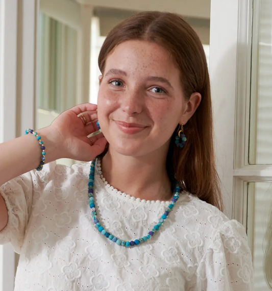 Necklace, "Kantha Azure Classic"