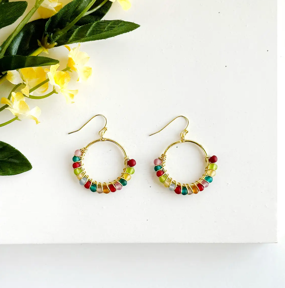 Earrings, "Kaleidoscope Hoops"
