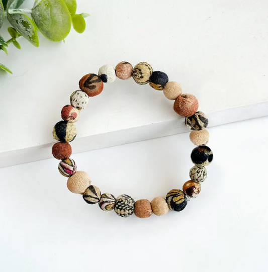 Stretch Bracelet, "Kantha Desertscape"