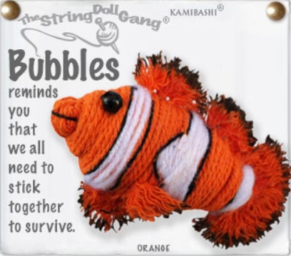 Keychain String Doll, "Bubbles the Clownfish"