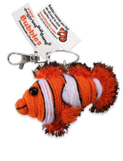 Keychain String Doll, "Bubbles the Clownfish"