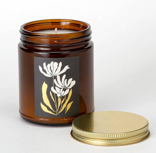 Glass Jar Candle, "Gilded Botanical"