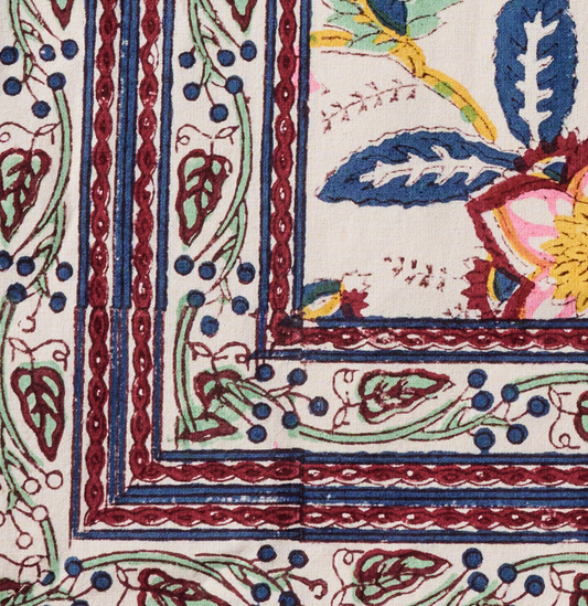 Tablecloth, Blockprinted Cotton "Zaina"