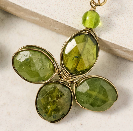 Vessonite Stone Beads "Mahi" Earrings