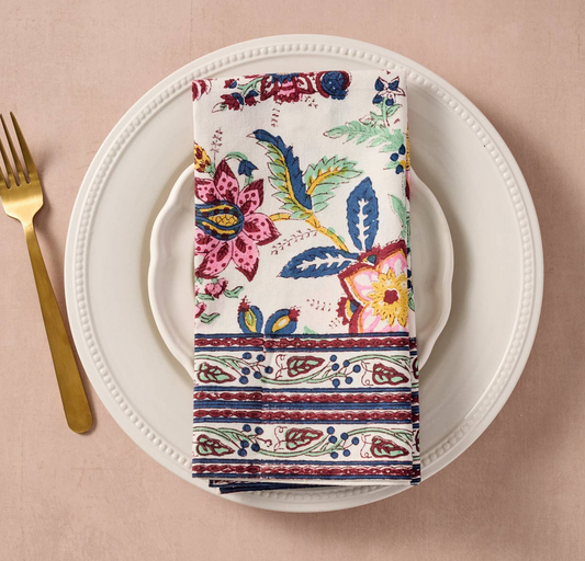 Napkin, Blockprinted Cotton, "Zaina"