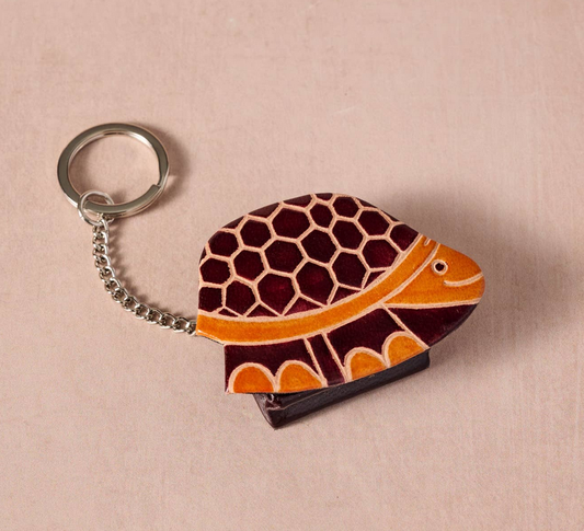 Keychain, Leather "Tara" Turtle