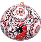 "Lace Birds" Gourd Ornament^