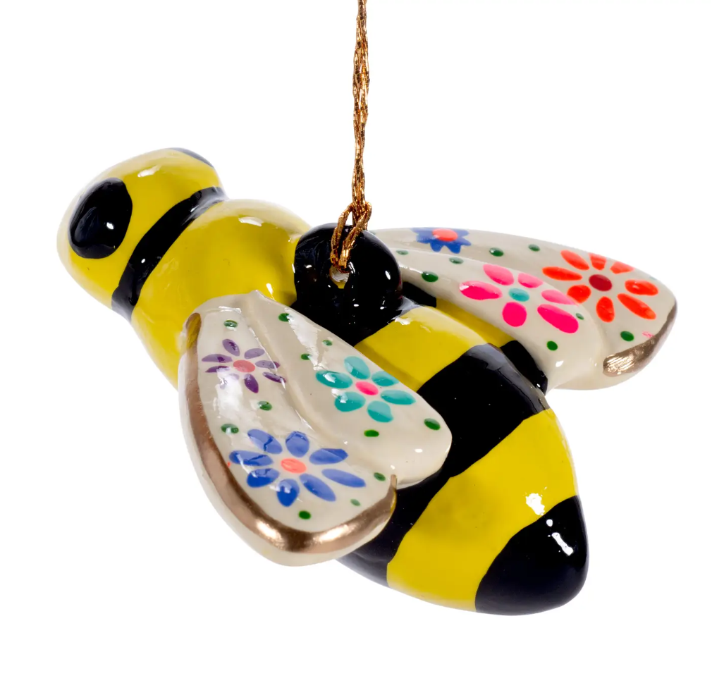 Ceramic "Confetti" Bee Ornament
