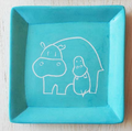 Hippo Carved Stone Dish