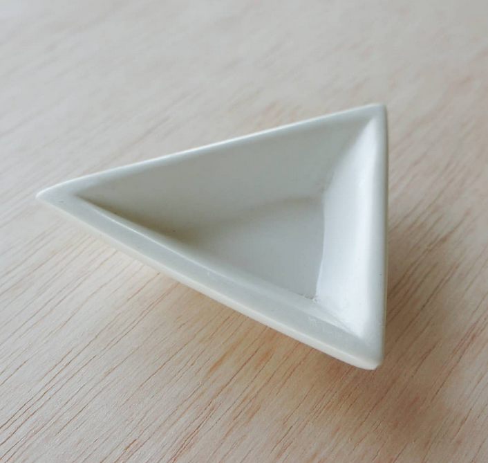 Tiny Triangle Carved Stone Dish