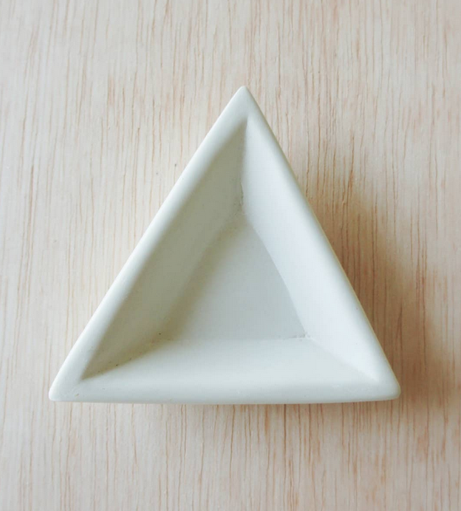 Tiny Triangle Carved Stone Dish