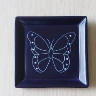 Butterfly Carved Stone Dish