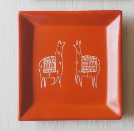 Llama Carved Stone Dish