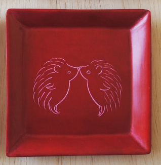 Hedgehod Carved Stone Dish
