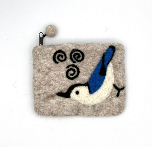 White-breasted Nuthatch Felt Coin Purse