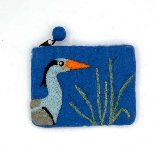 Heron Felt Coin Purse