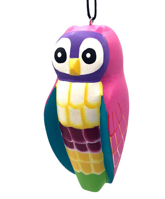 Whimsical Owl Balsa Ornament