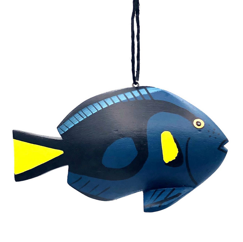 Blue Tang Fish Balsa Ornament