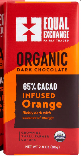 Orange Infused 66% Dark Chocolate Bar