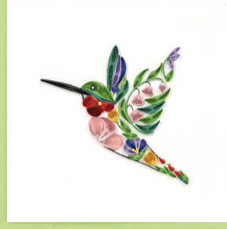 Quilled Greeting Card, "Decorative Floral Bird"