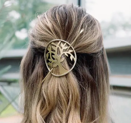 Hair Slide with Stick, "Aranyani Tree of Life"