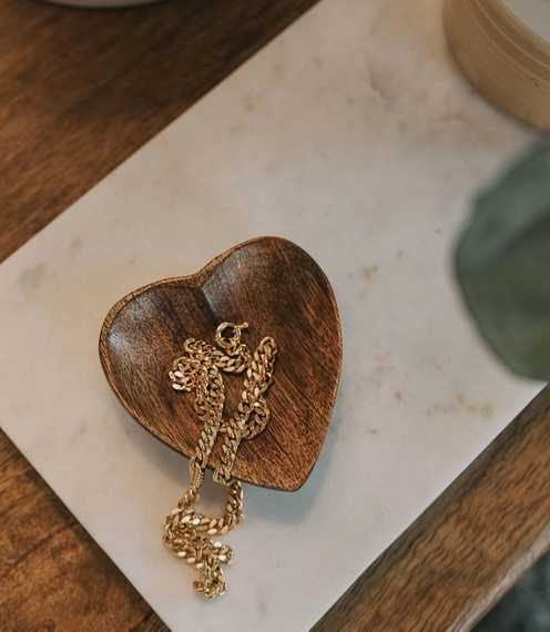 Mango Wood "Pinch Heart" Dish