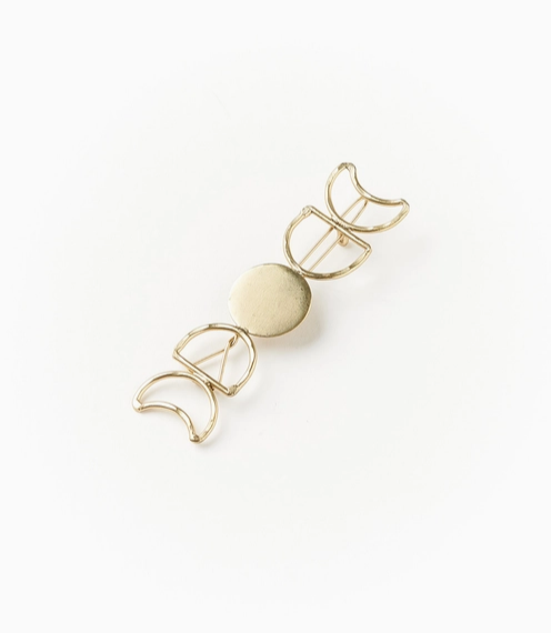 Barrette, Gold "Indukala Moon Phase"