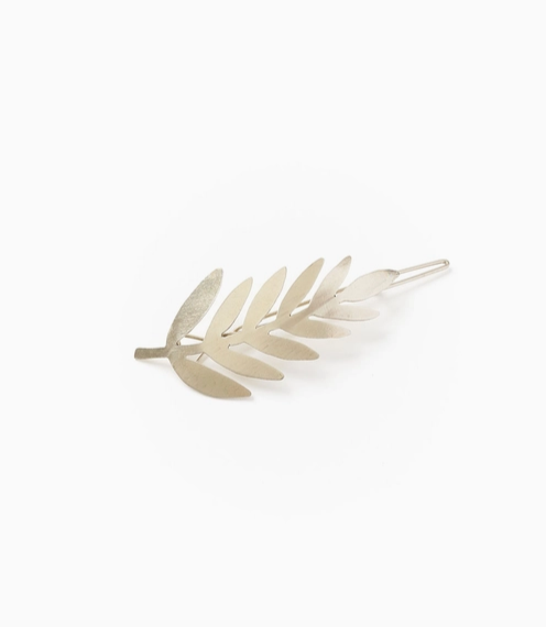 Barrette, Silver "Kavya Silver Fern"