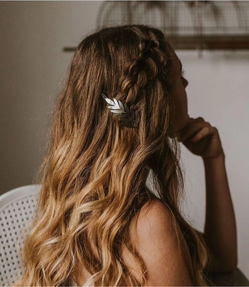 Barrette, Silver "Kavya Silver Fern"