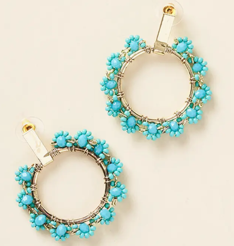 JATASYA HOOP ERRG.,TURQUOISE
