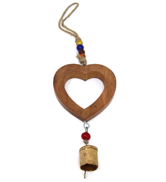 Wood Heart Iron Bell Chime