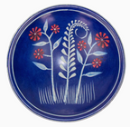 "Blue with Red Flowers" Soapstone Dish