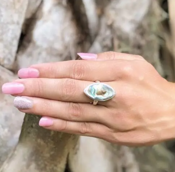 Abalone Marquis Ring