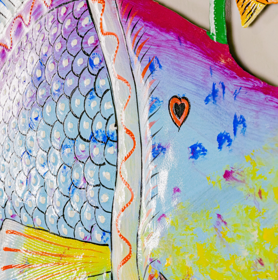 Tropical Fish Recycled Oil Drum Wall Art