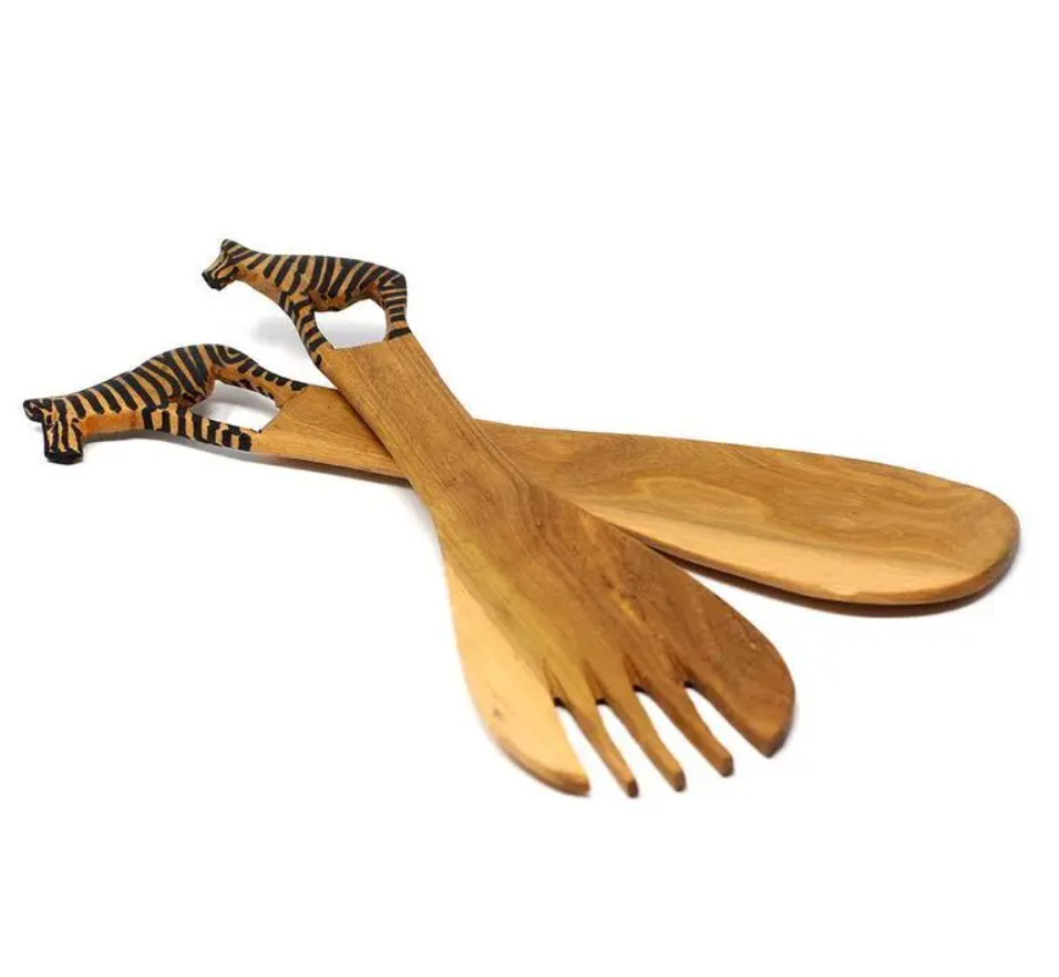 Zebra Wood Serving Set