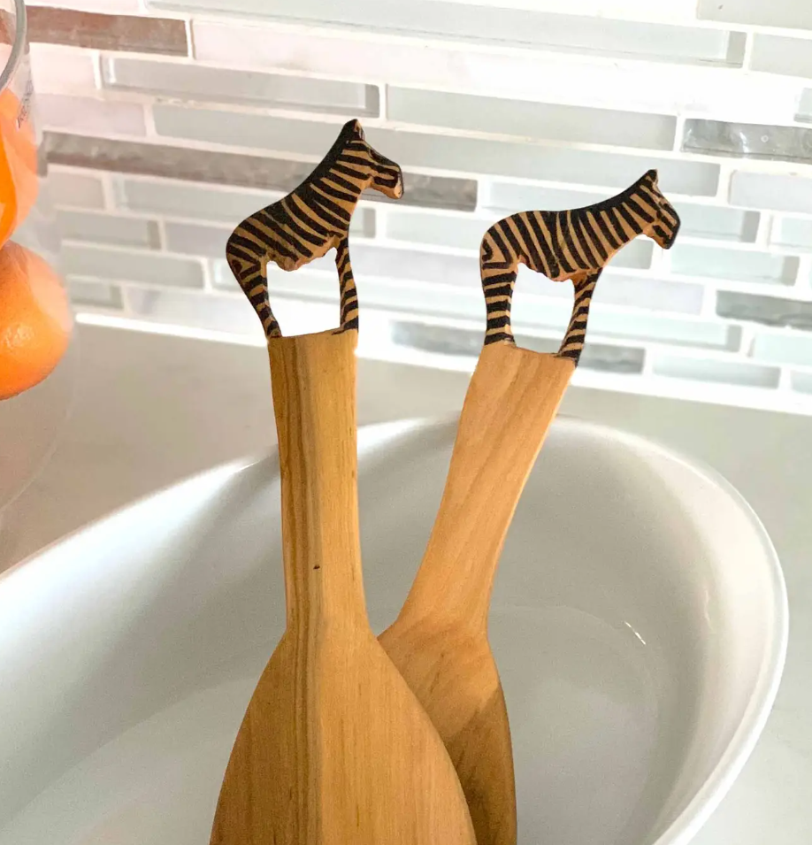 Zebra Wood Serving Set